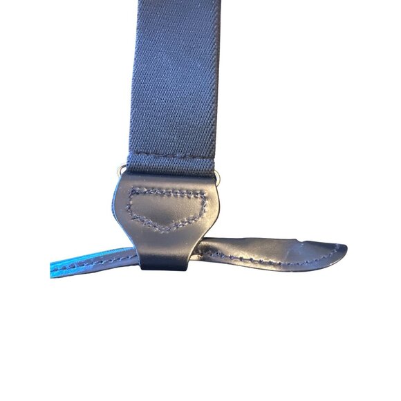 Mens 100% Silk Adjustable Suspenders With Leather Button Tabs - Picture 5 of 5